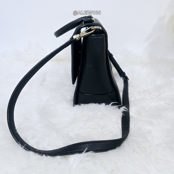 Kate Spade Black Leather Satchel with Gold Buckle - Picture 8 of 16